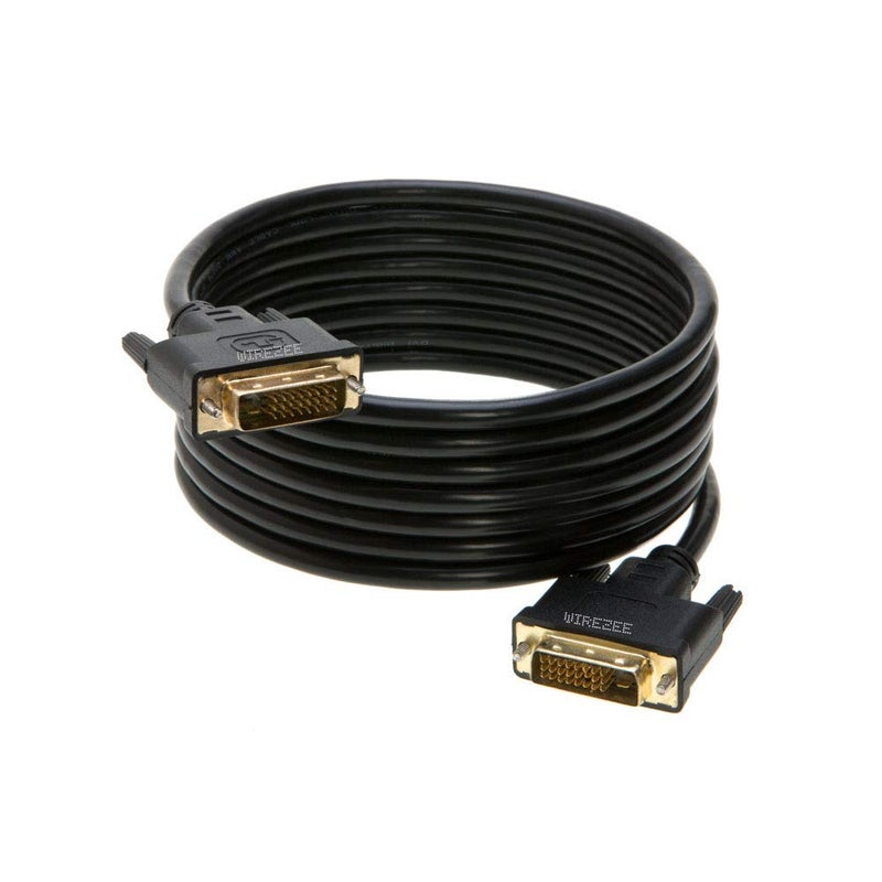WireZee DVI-D Cable Dual Link DVI to DVI Male Wire 24+1 Pin 3ft 6ft 10ft 15ft 25ft (10FT) - Image 1
